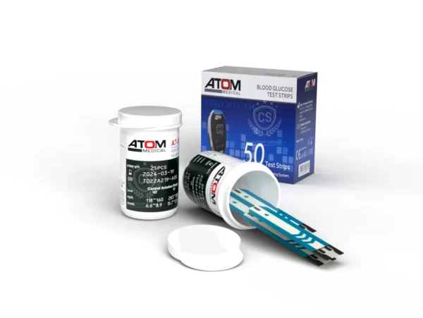 Atom AT-600 Glucometer + 50 Sugar Test Strips Pack - Image 2